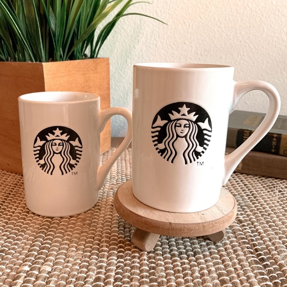 2013 Starbucks coffee mugs black siren logo set